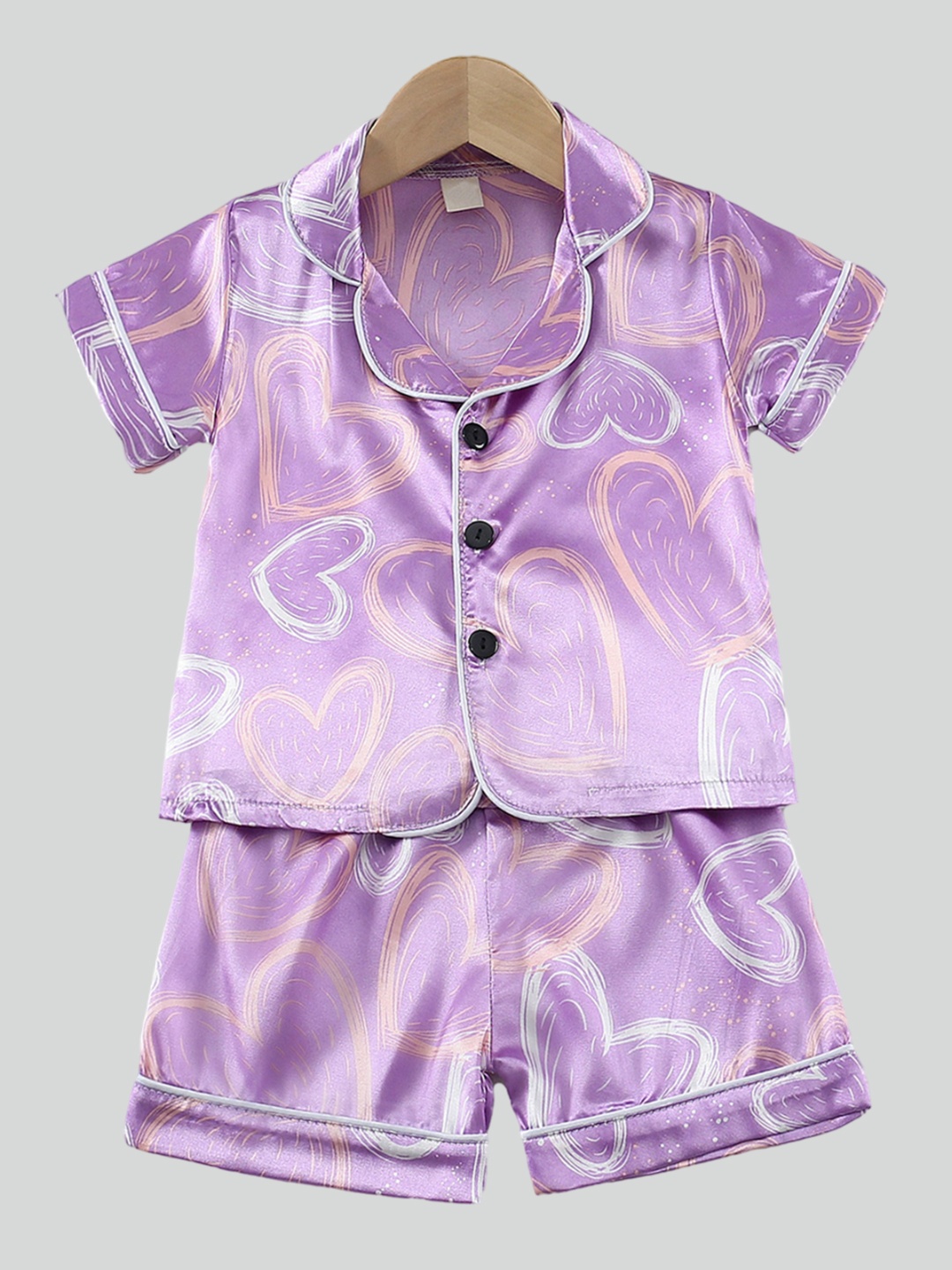 

StyleCast x Revolte Girls Printed Night suit, Purple