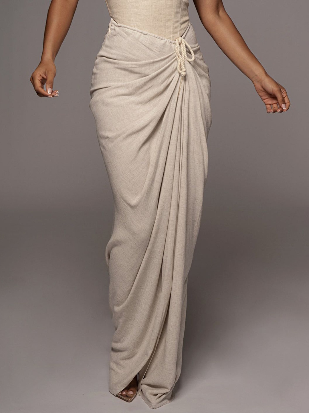 

Bee Boe A-Line Maxi Slit Skirts, Off white