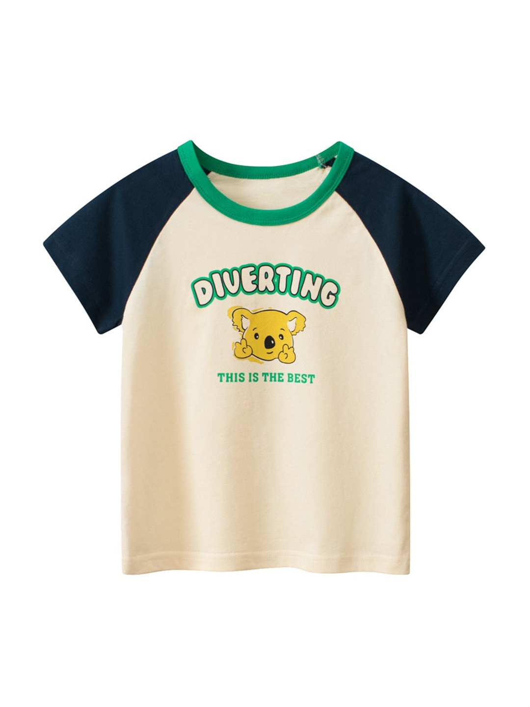 

StyleCast x Revolte Boys Typography Printed Drop-Shoulder Sleeves Applique T-shirt, Beige