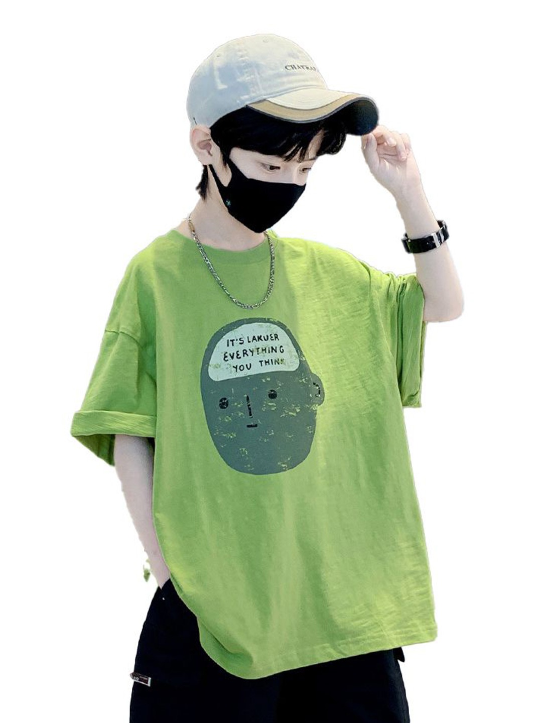 

StyleCast x Revolte Boys Printed Pockets T-shirt, Green