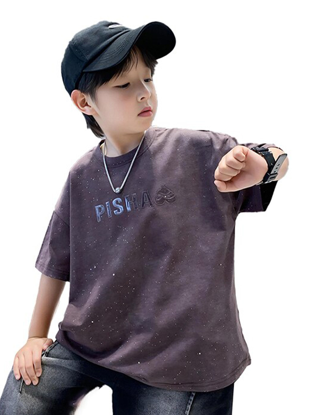 

StyleCast x Revolte Boys Hooded Extended Sleeves T-shirt, Purple