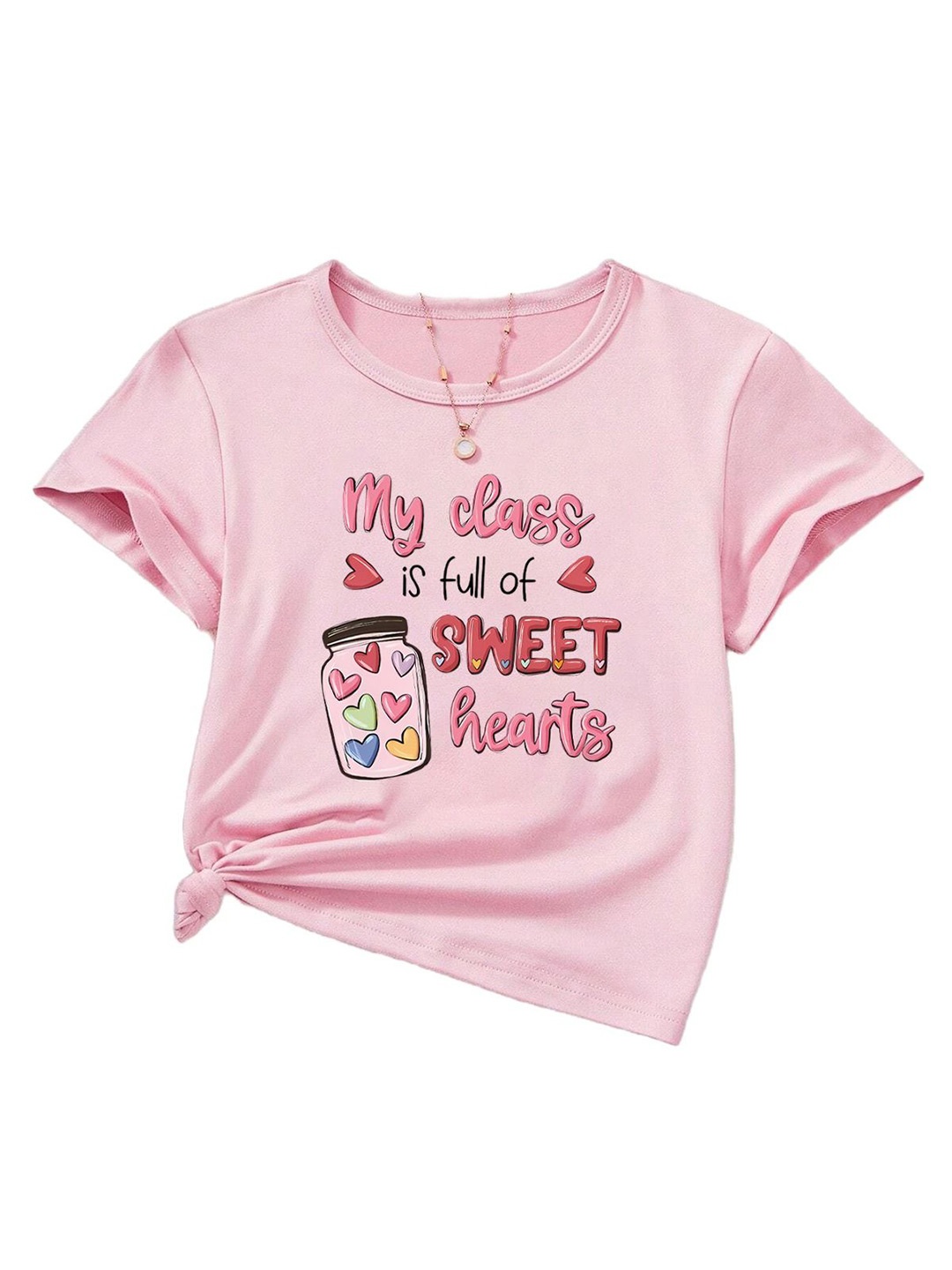 

StyleCast x Revolte Girls Typography Printed Round Neck T-shirt, Pink