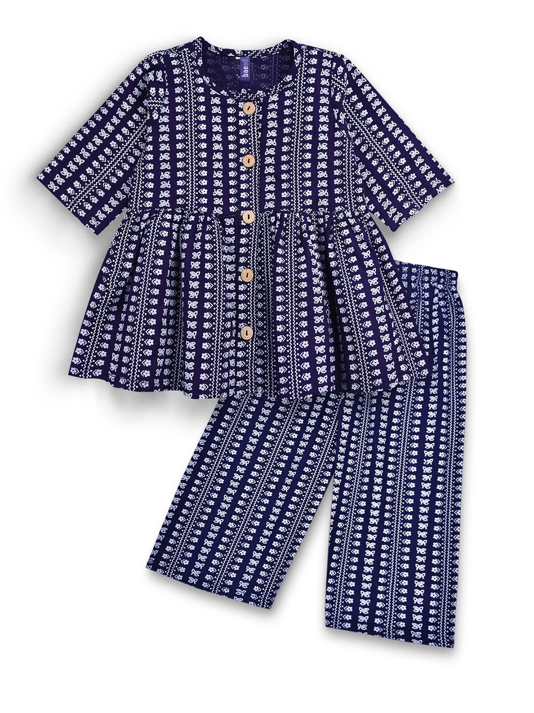 

BAESD Girls Printed Tunic with Trousers, Blue