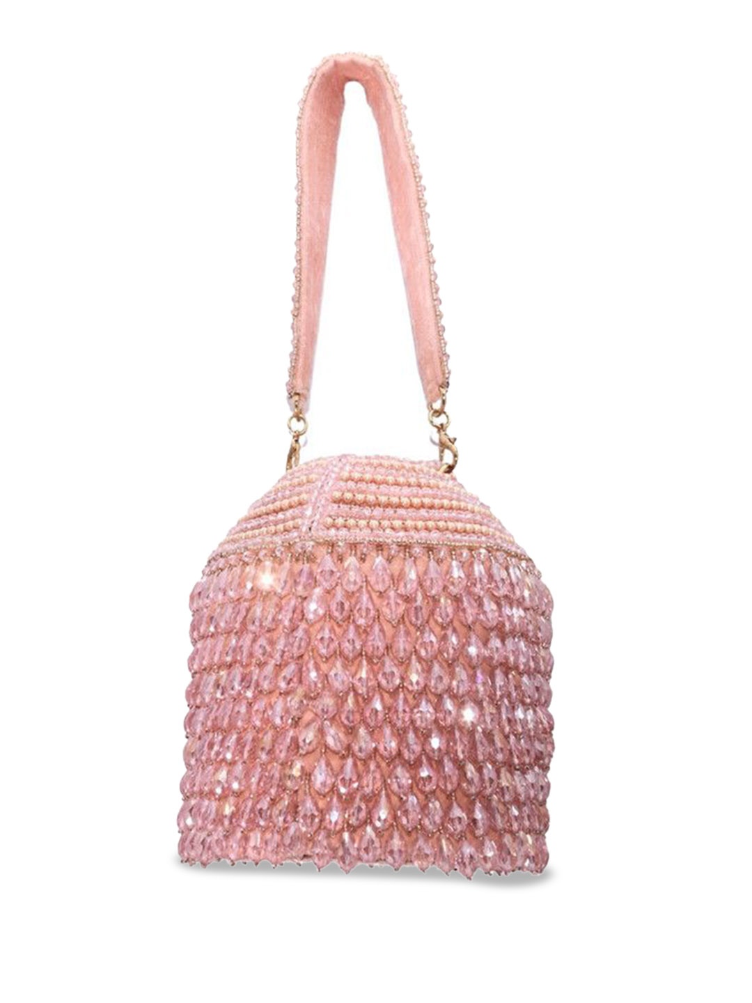 Forever Noor Women Suede Bucket Handheld Bag, Pink