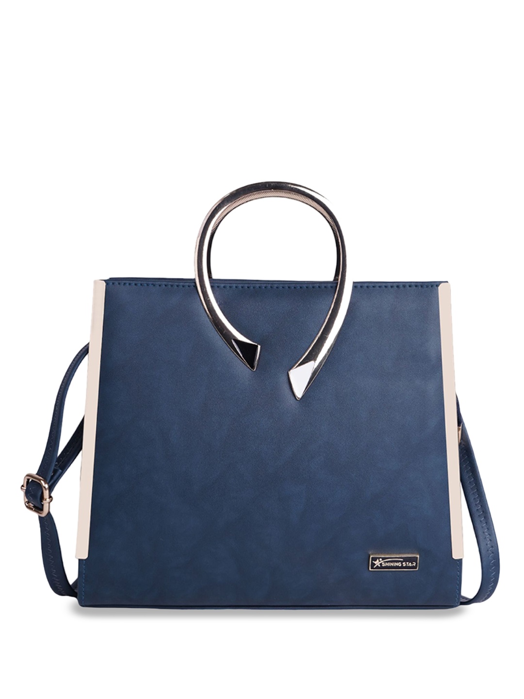 

SHINING STAR PU Oversized Shopper Handheld Bag, Blue