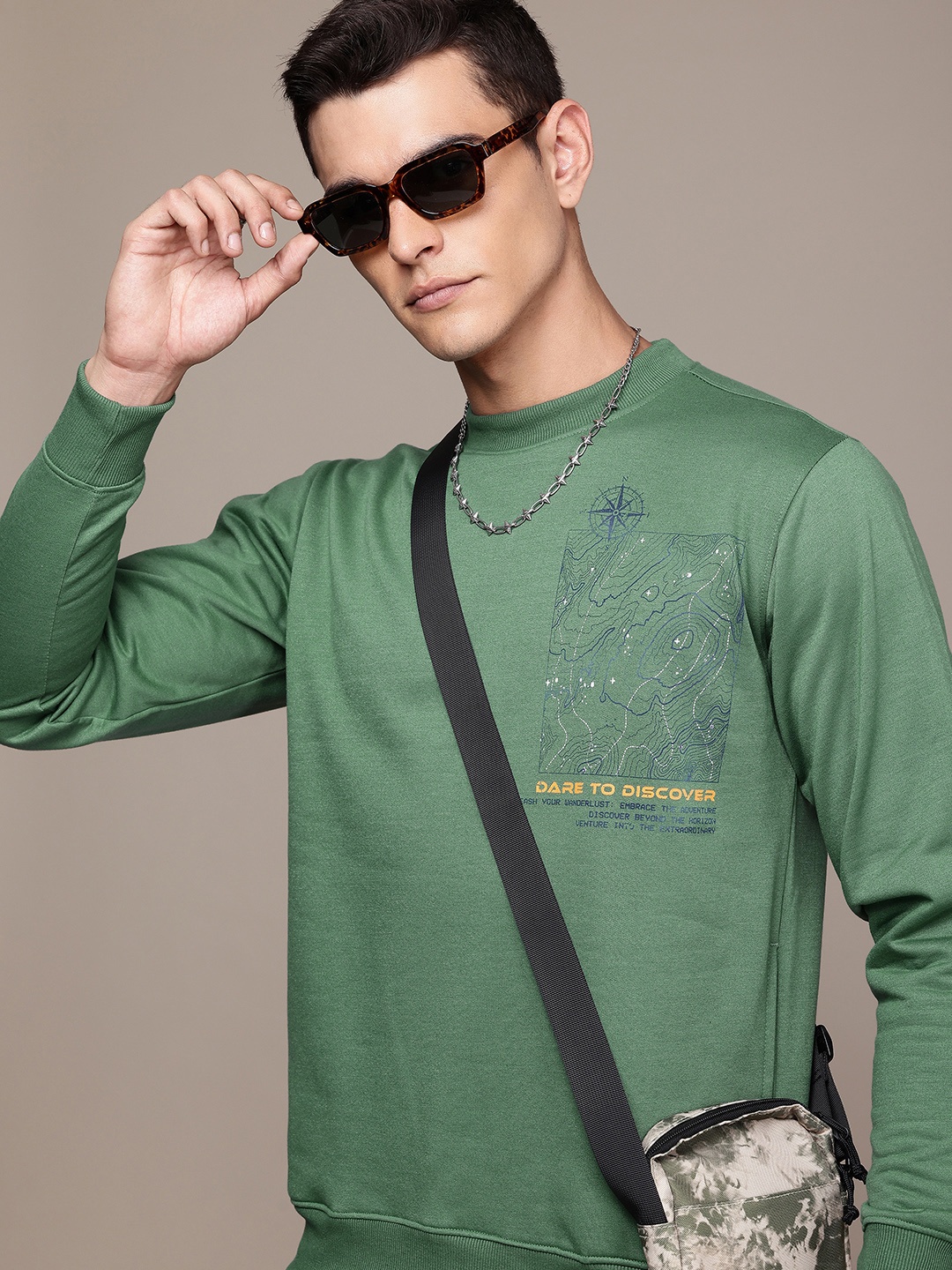 

The Roadster Life Co. Graphic Printed Sweatshirt, Green
