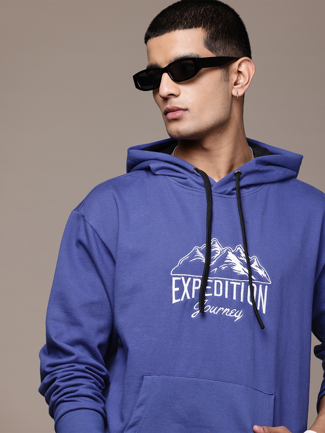 

The Roadster Lifestyle Co. Embroidered Hooded Sweatshirt, Blue