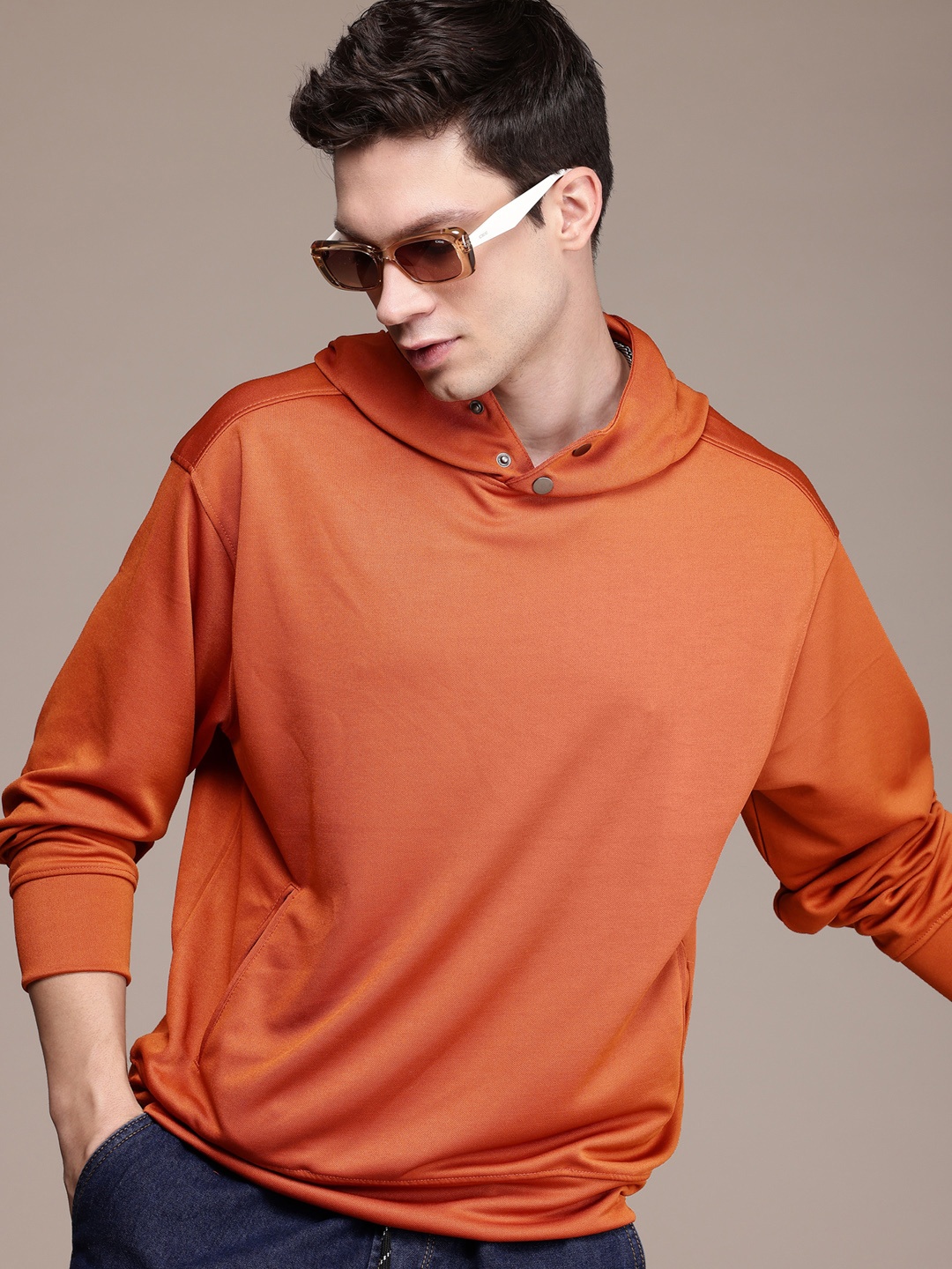 

The Roadster Life Co. Solid Hooded Sweatshirt, Orange