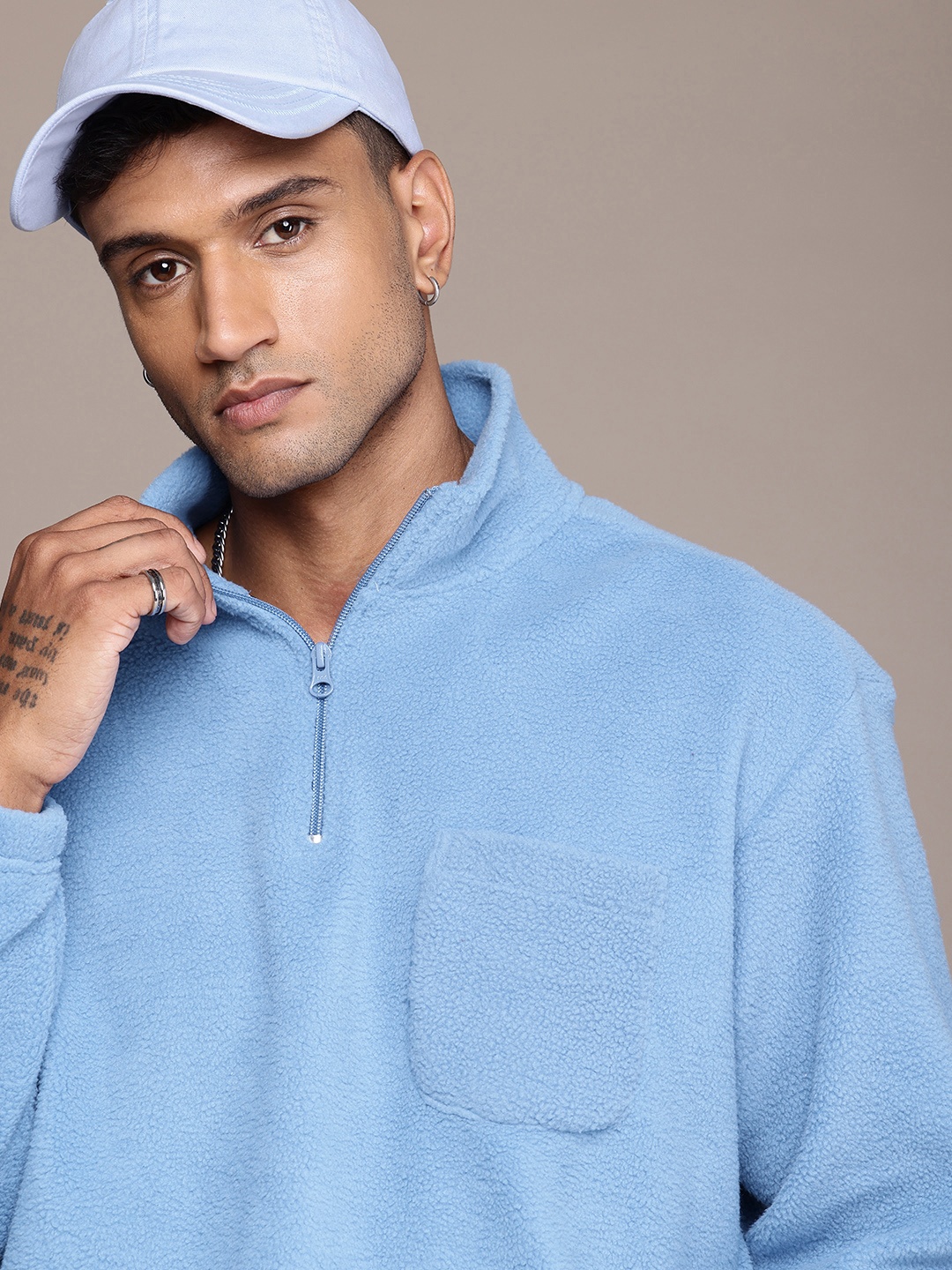 

The Roadster Life Co. Mock Neck Fleece Pullover Sweatshirt, Blue