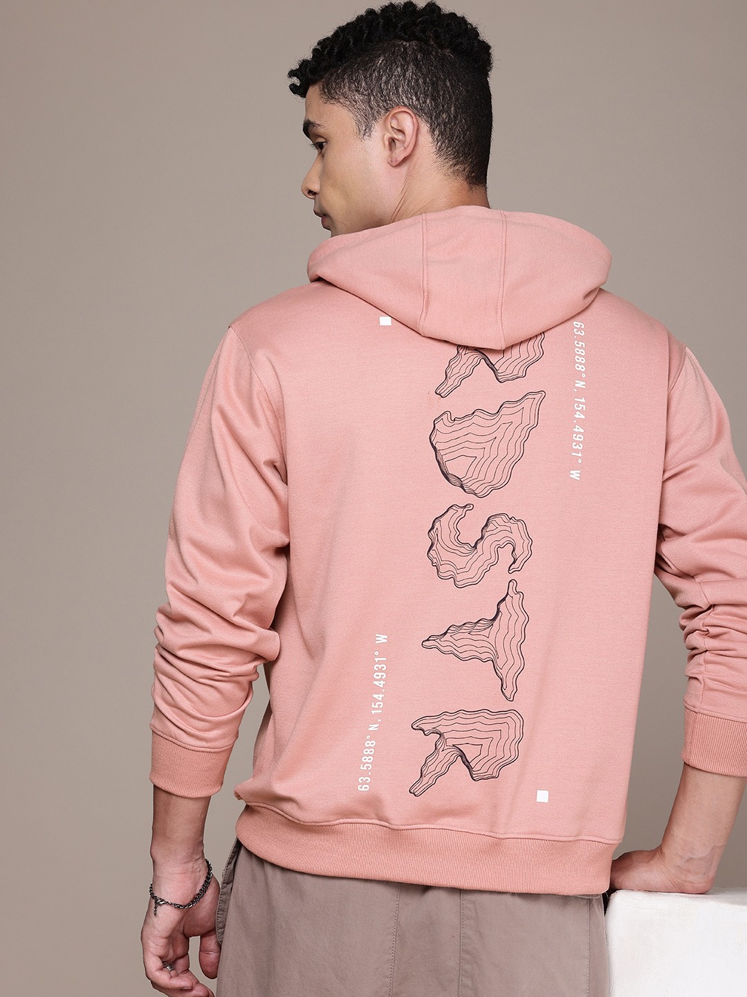 

The Roadster Life Co. Graphic Printed Hooded Relaxed Fit Sweatshirt, Rose