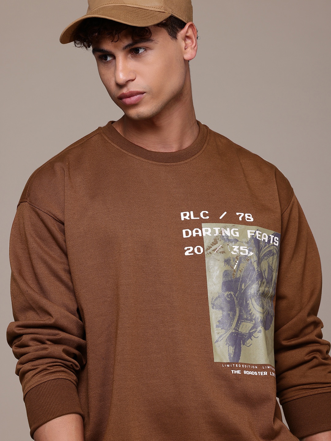 

The Roadster Lifestyle Co. Printed Sweatshirt, Brown