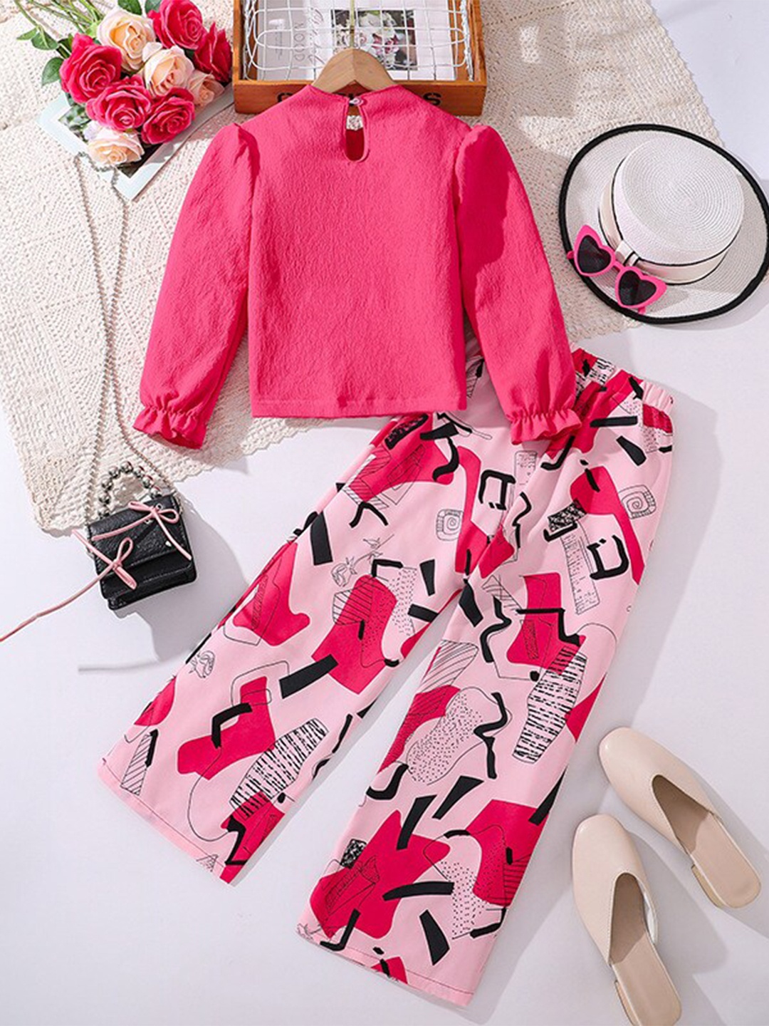 

StyleCast x Revolte Girls Top with Palazzos, Fuchsia