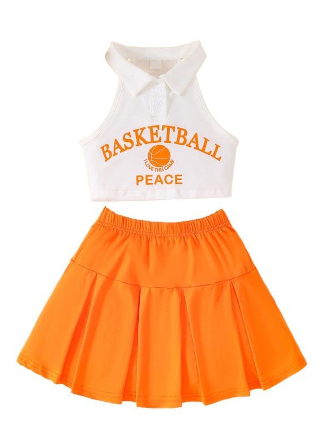 

StyleCast x Revolte Girls Printed Top with Skirt, Orange