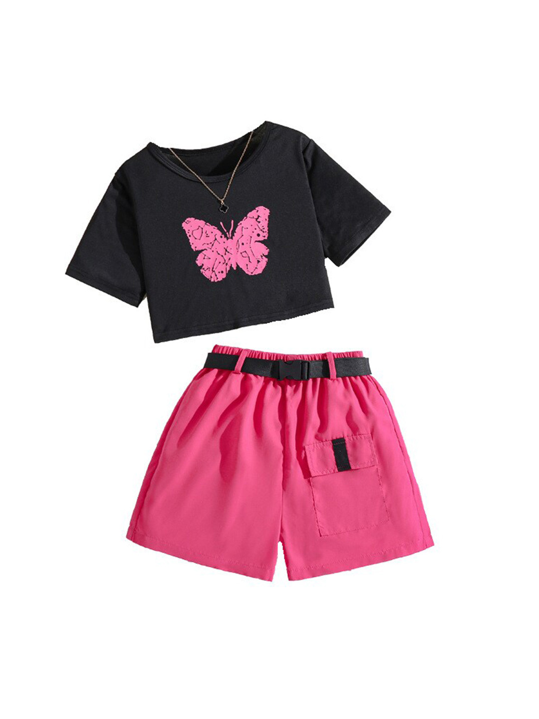 

StyleCast x Revolte Girls Printed Top with Shorts, Black