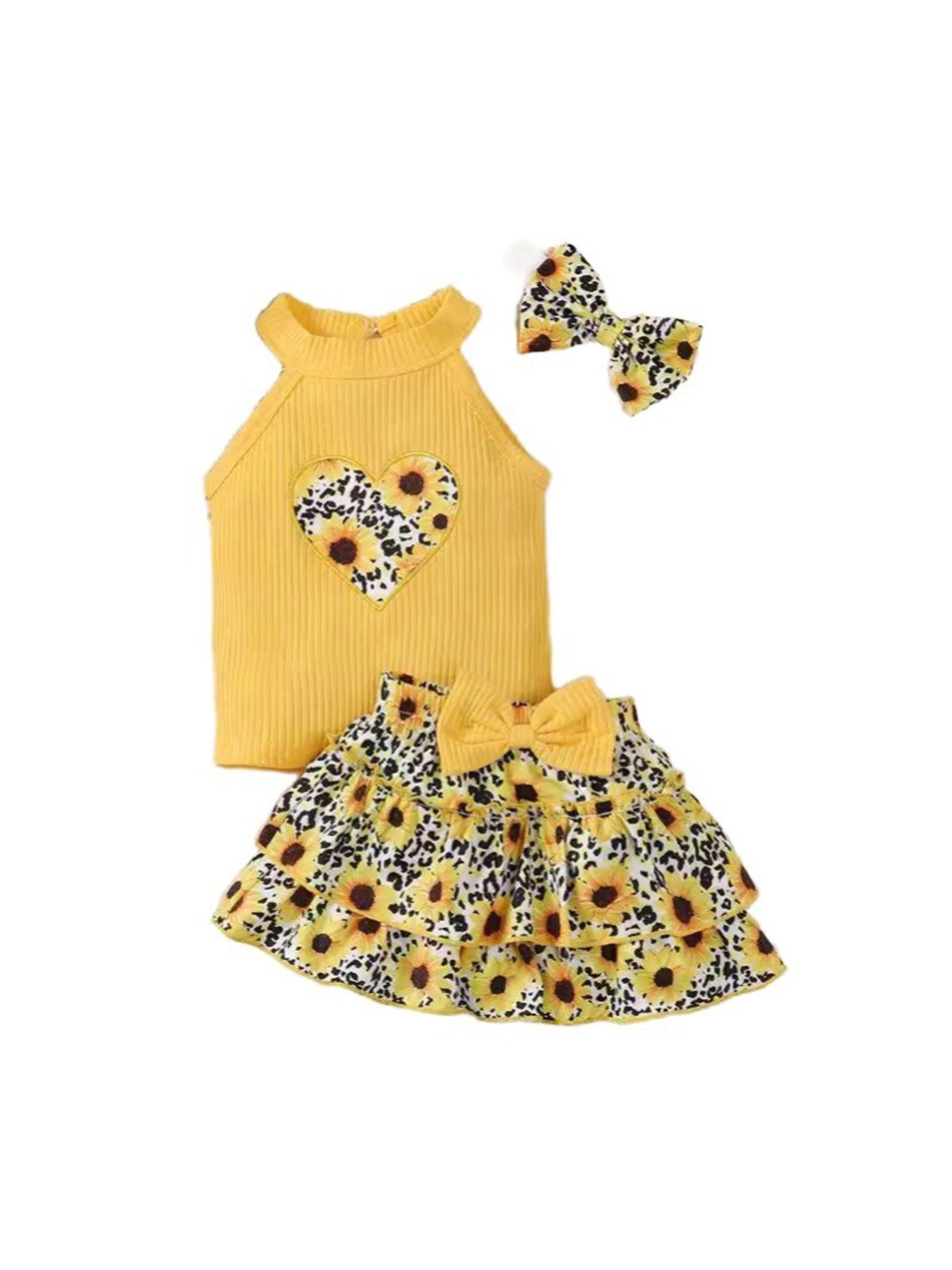 

StyleCast x Revolte Girls Printed Top and Skirt Set, Yellow