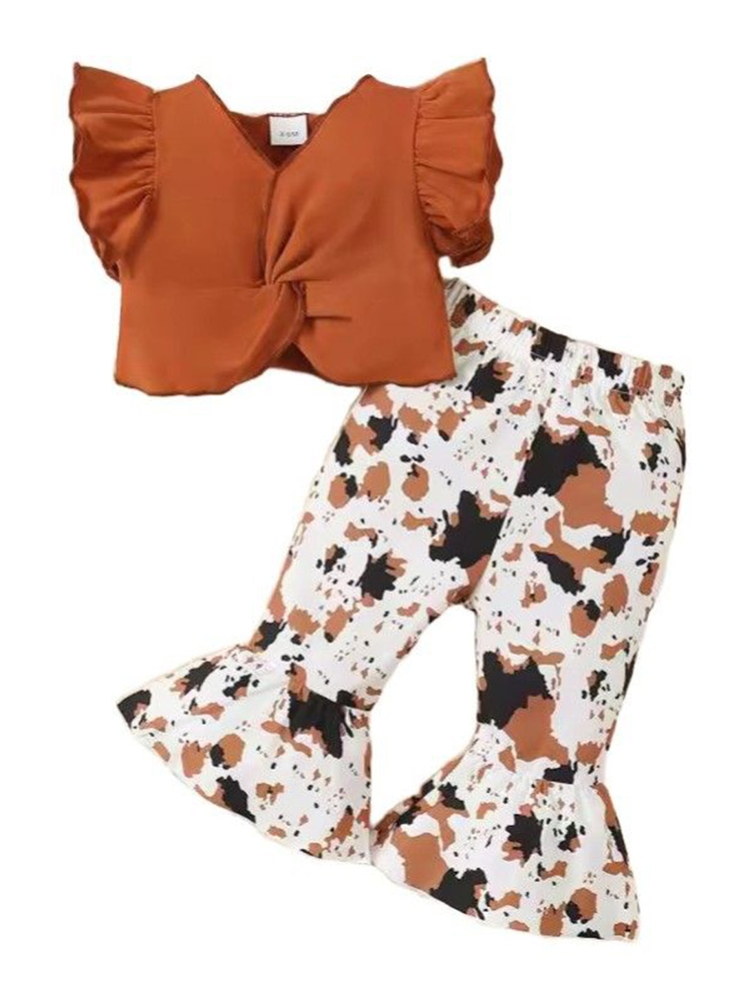 

StyleCast x Revolte Girls Solid Top and Trousers Set, Brown