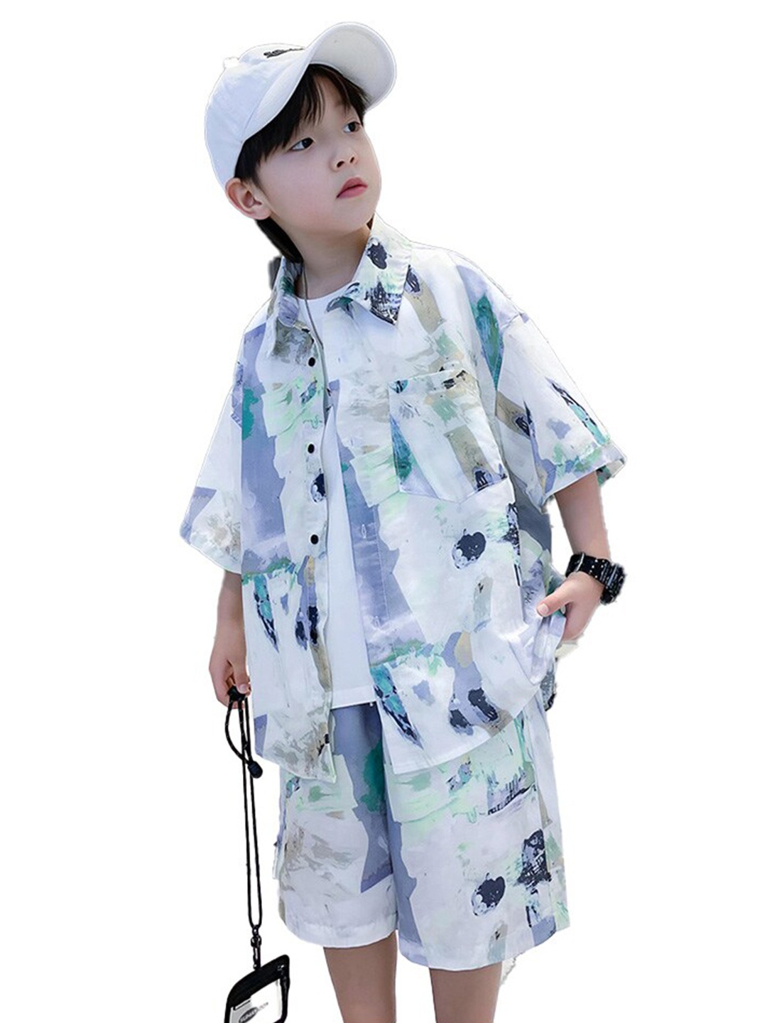 

StyleCast x Revolte Boys Printed Shirt with Shorts, White