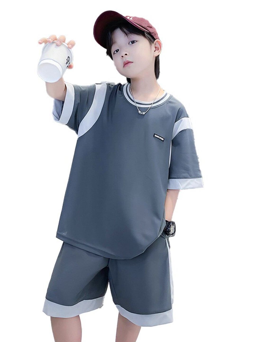 

StyleCast x Revolte Boys Solid T-shirt and Shorts Set, Blue