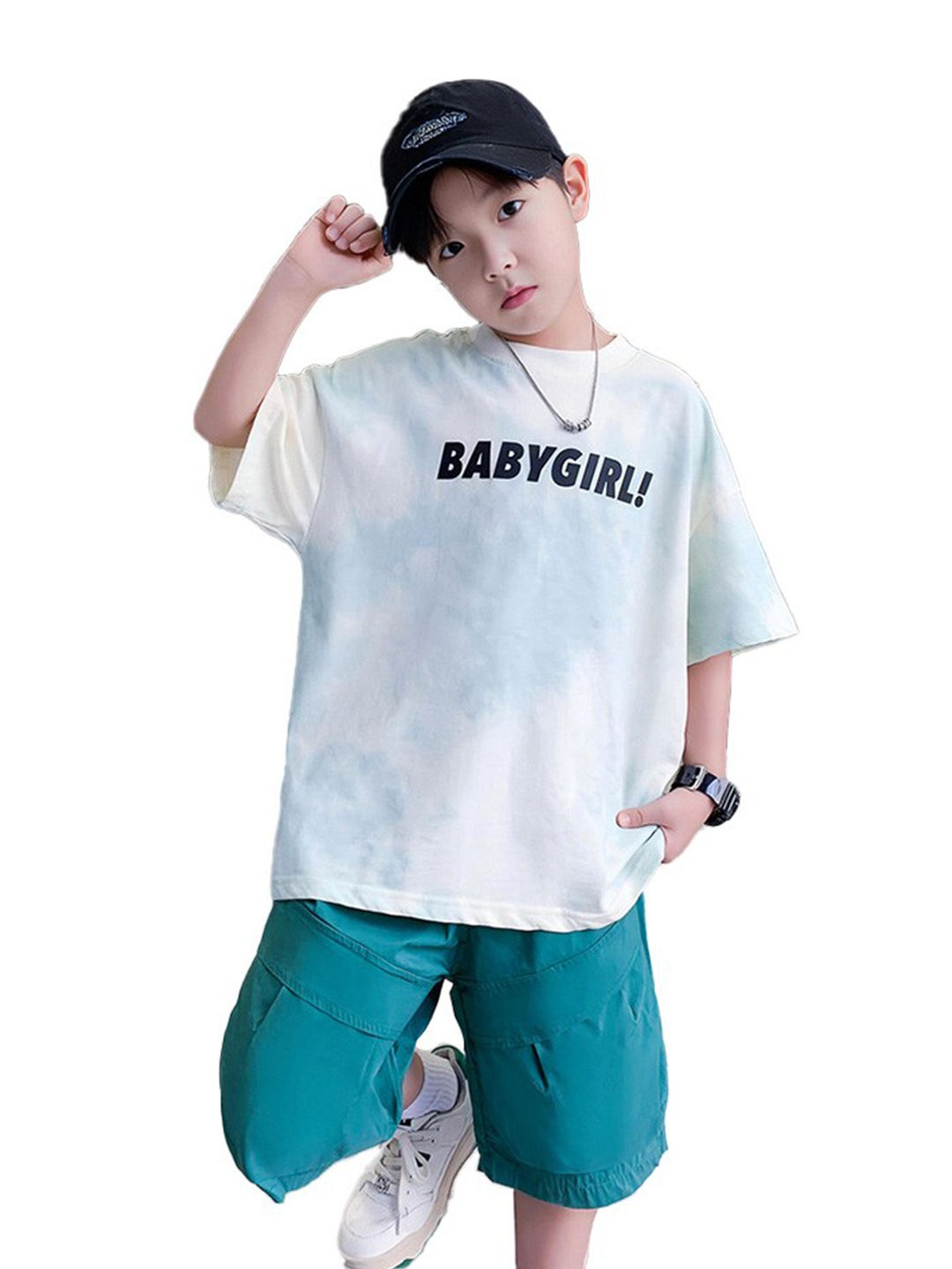 

StyleCast x Revolte Boys Dyed T-shirt with Shorts, Teal