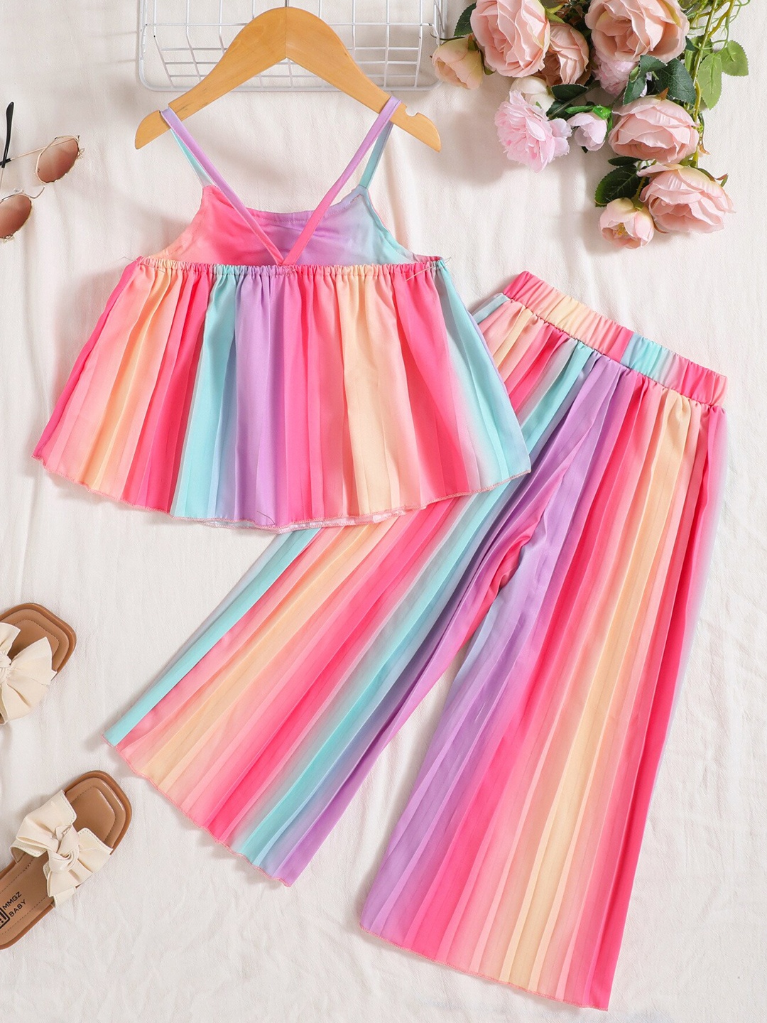 

StyleCast x Revolte Girls Colourblocked Top with Palazzos, Pink