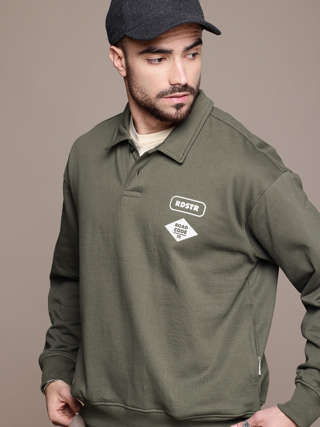 

The Roadster Life Co. Relaxed Fit Pullover Sweatshirt, Olive
