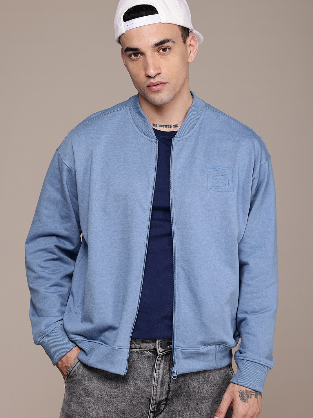 

The Roadster Life Co. Mandarin Collar Relaxed Fit Sweatshirt, Blue