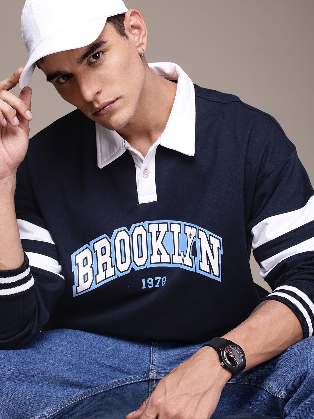 

The Roadster Life Co. Typography Printed Sweatshirt, Navy blue