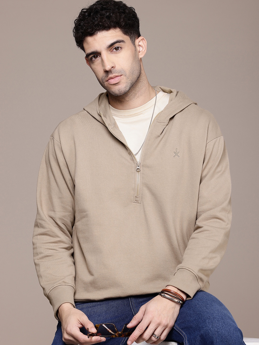 

The Roadster Life Co. Hooded Relaxed Fit Sweatshirt, Taupe