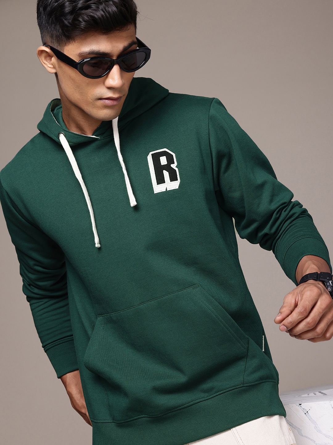 

The Roadster Life Co. Brand Logo Embroidered Hooded Sweatshirt, Green