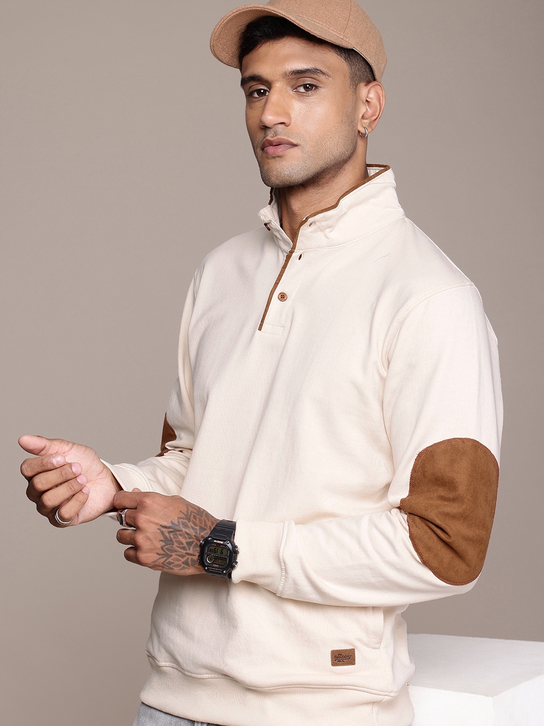 

The Roadster Life Co. Mock Collar Sweatshirt, Cream