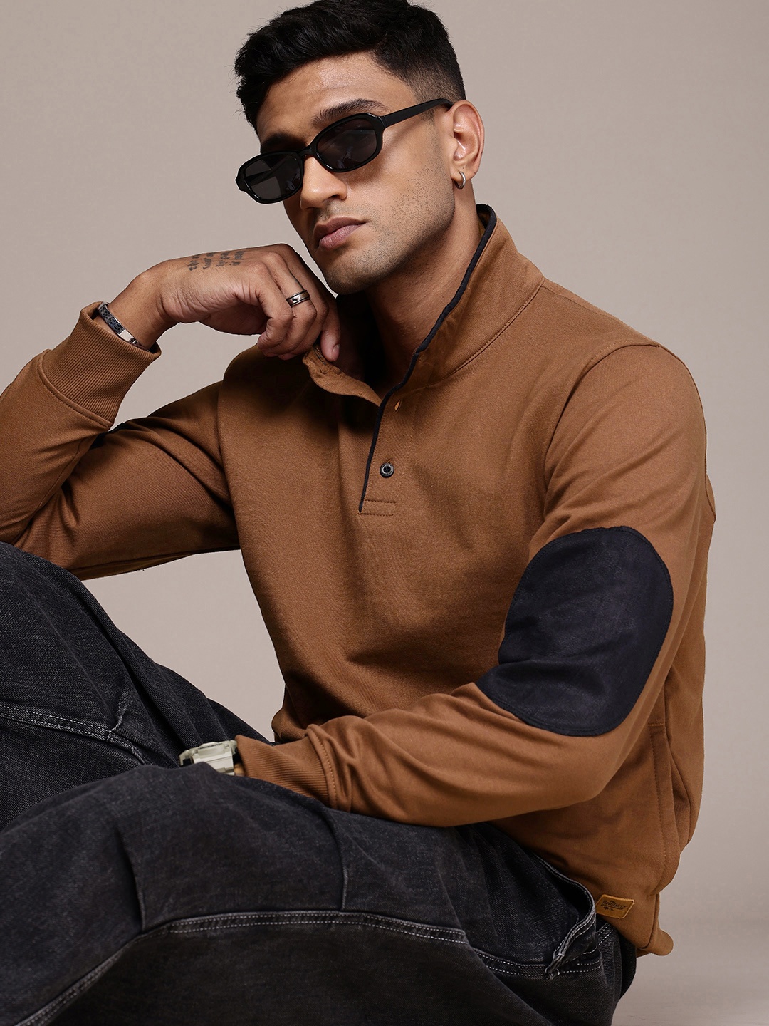 

The Roadster Life Co. Mock Neck Pullover Sweatshirt, Brown
