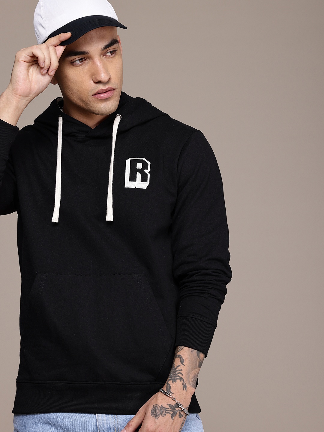 

The Roadster Life Co. Brand Logo Embroidered Hooded Sweatshirt, Black