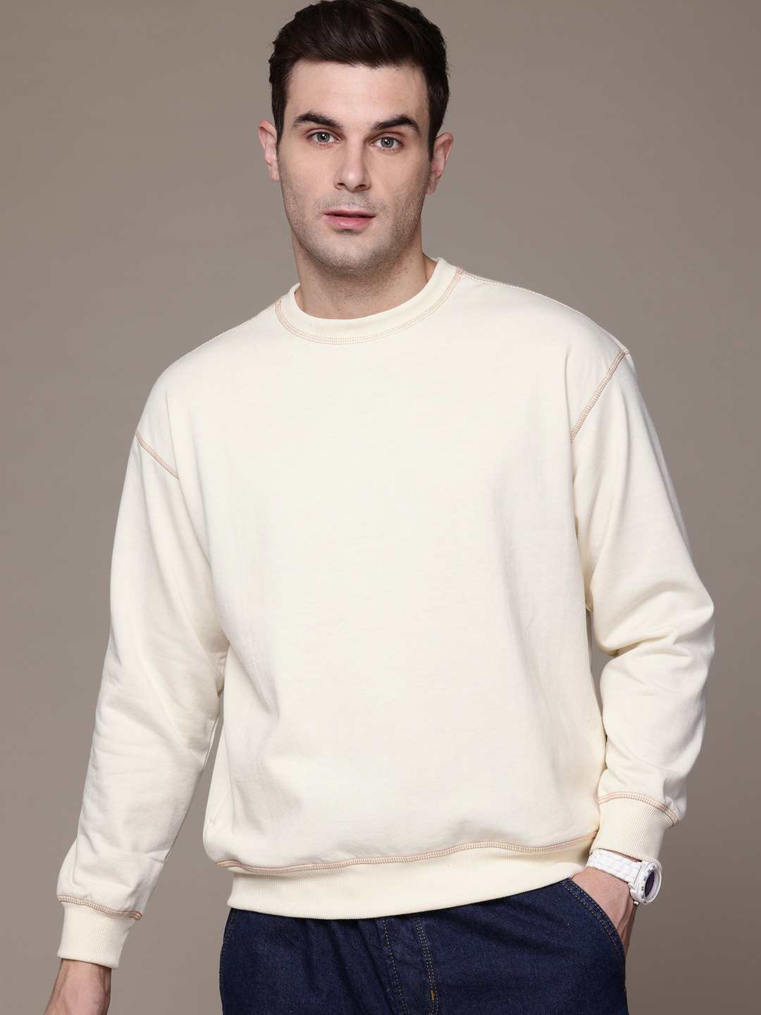 

The Roadster Lifestyle Co. Relaxed-Fit Sweatshirt, Off white