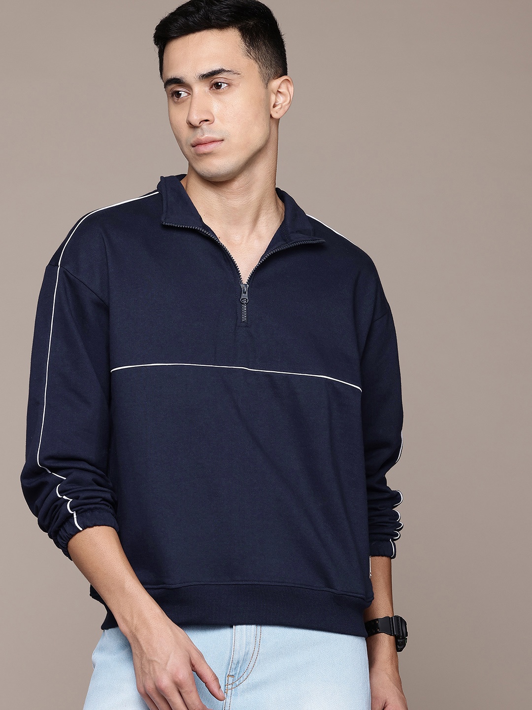 

The Roadster Lifestyle Co. Men Relaxed Fit Sweatshirt, Navy blue