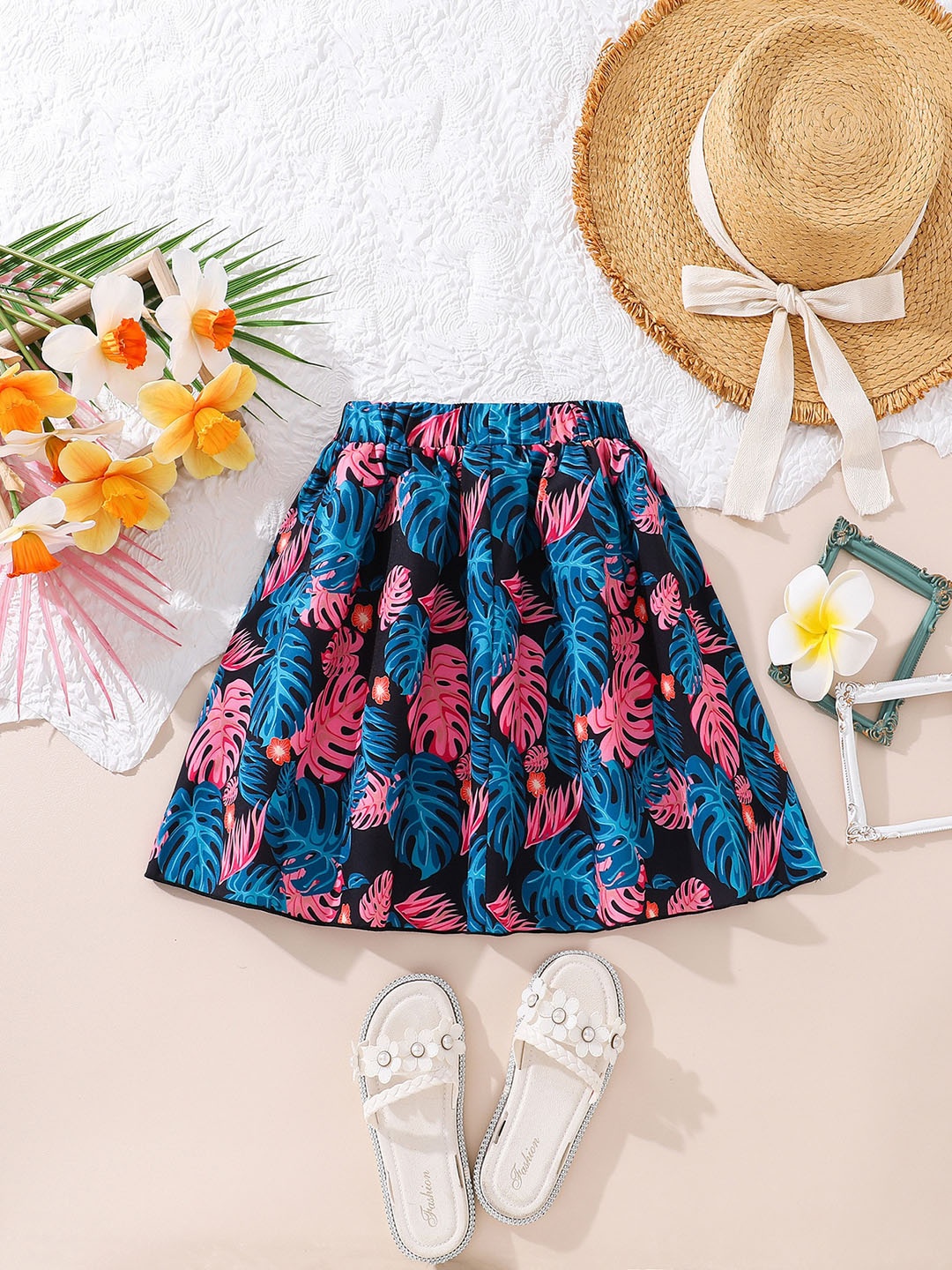 

StyleCast x Revolte Girls Printed Flared Skirt, Blue