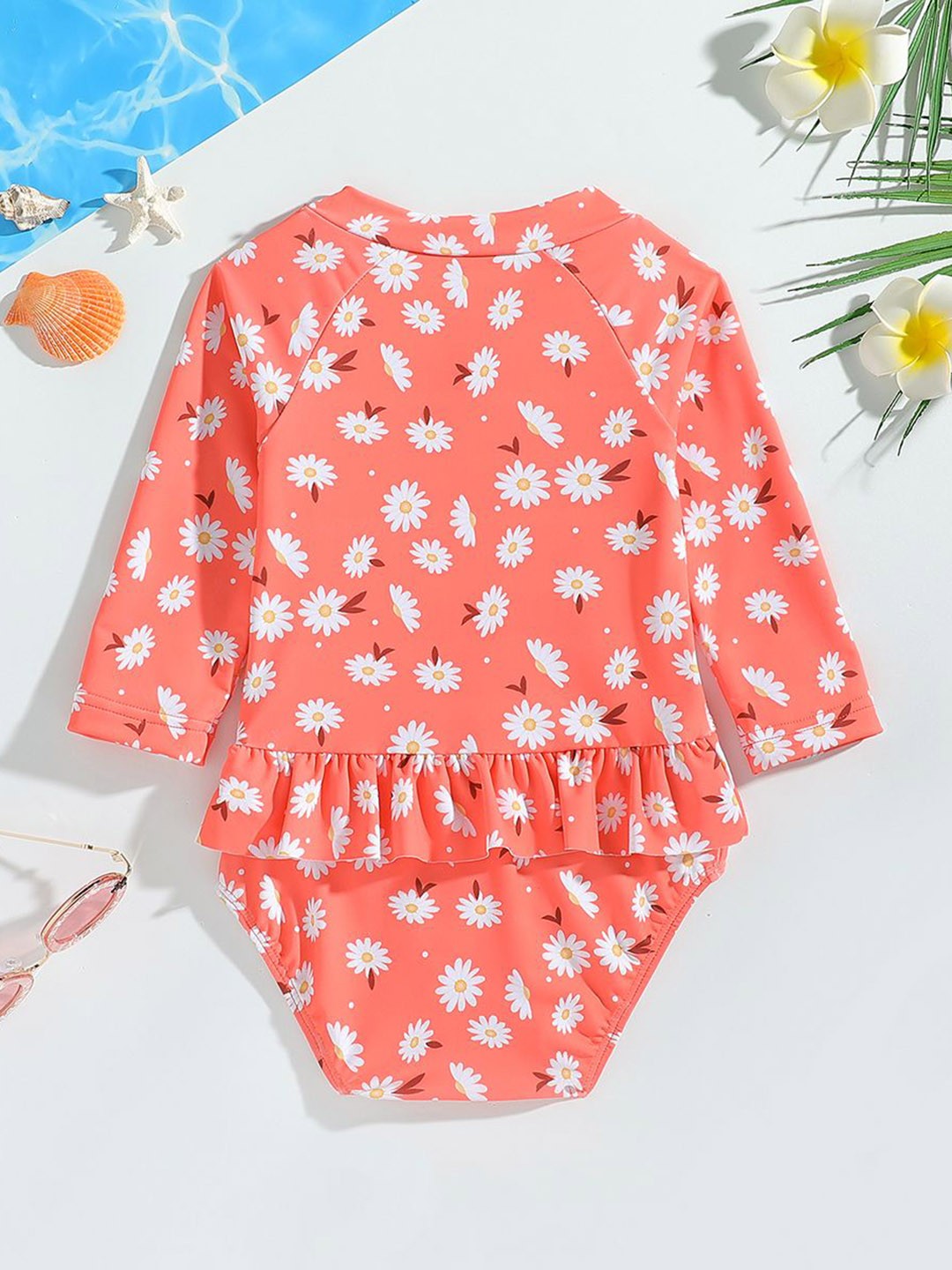 

StyleCast x Revolte Girls Floral Printed Swimming Dress, Peach