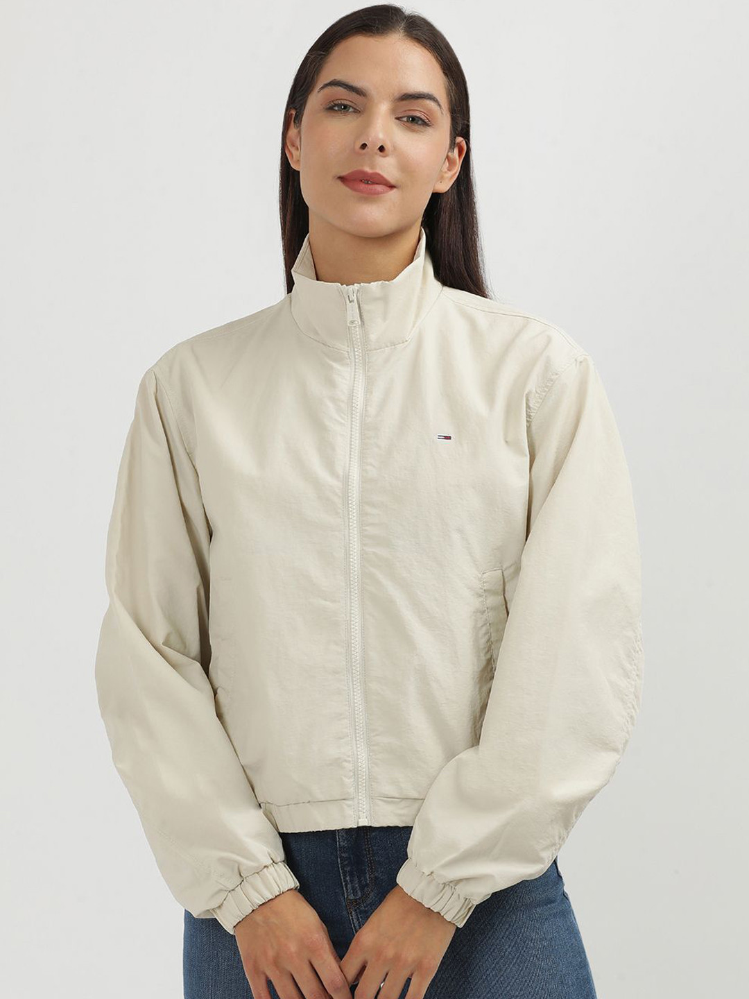 

Tommy Hilfiger Women Solid Bomber Jacket, Off white