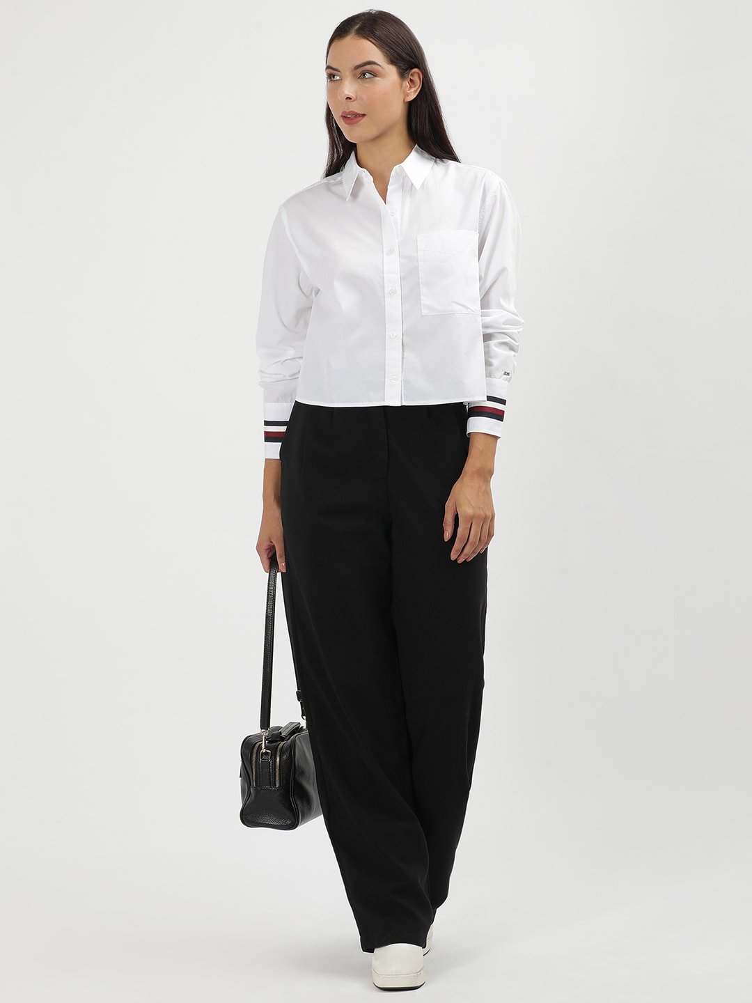

Tommy Hilfiger Women Regular Fit Solid Opaque Casual Shirt, White