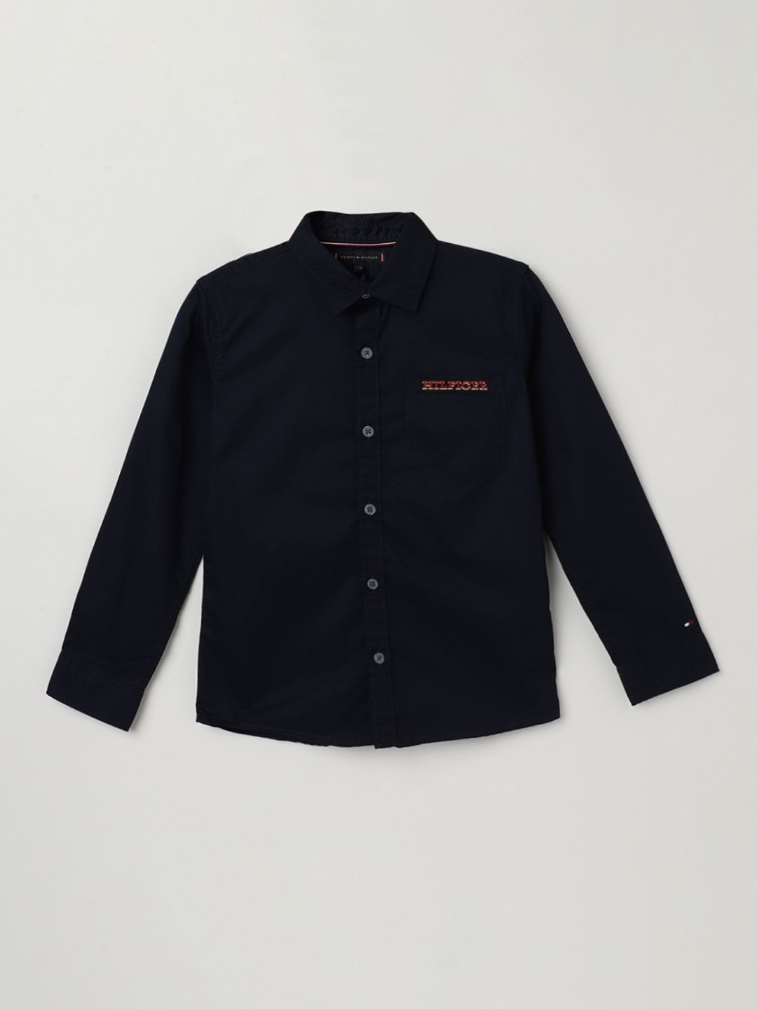 

Tommy Hilfiger Boys Spread Collar Pure Cotton Shirt, Blue