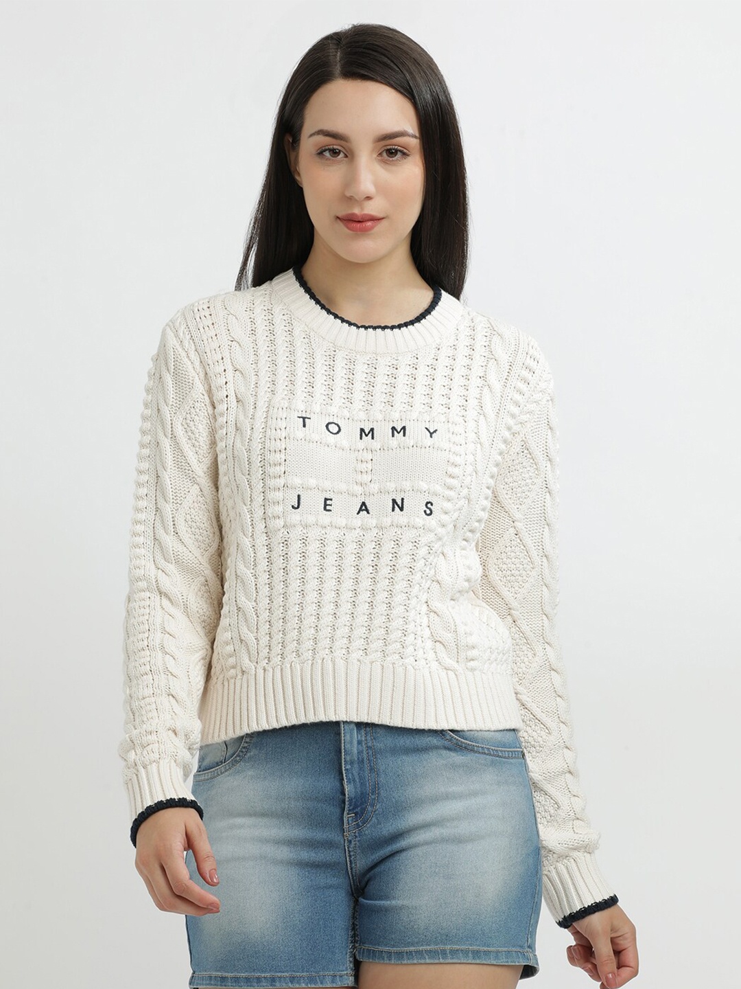 

Tommy Hilfiger Women Cable Knit Pullover, White