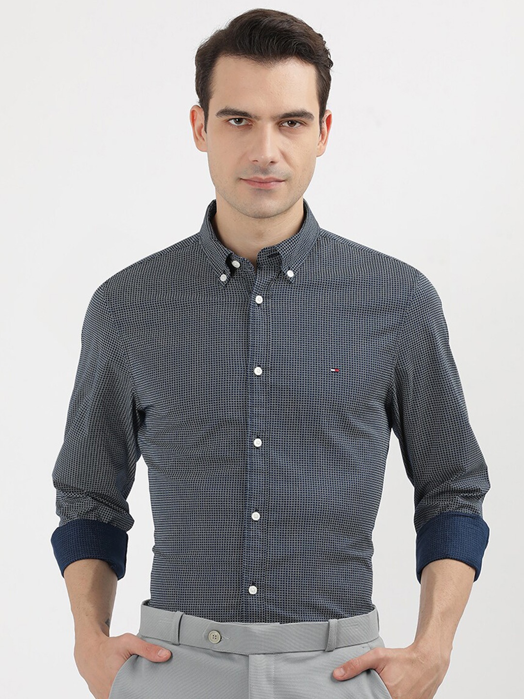 

Tommy Hilfiger Men Opaque Printed Casual Shirt, Blue