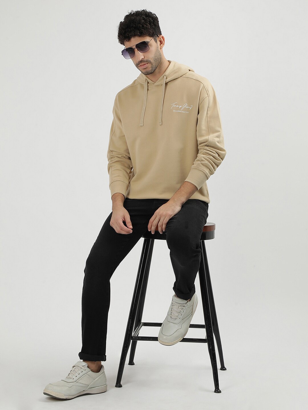 

Tommy Hilfiger Men Solid Hooded Sweatshirt, Beige
