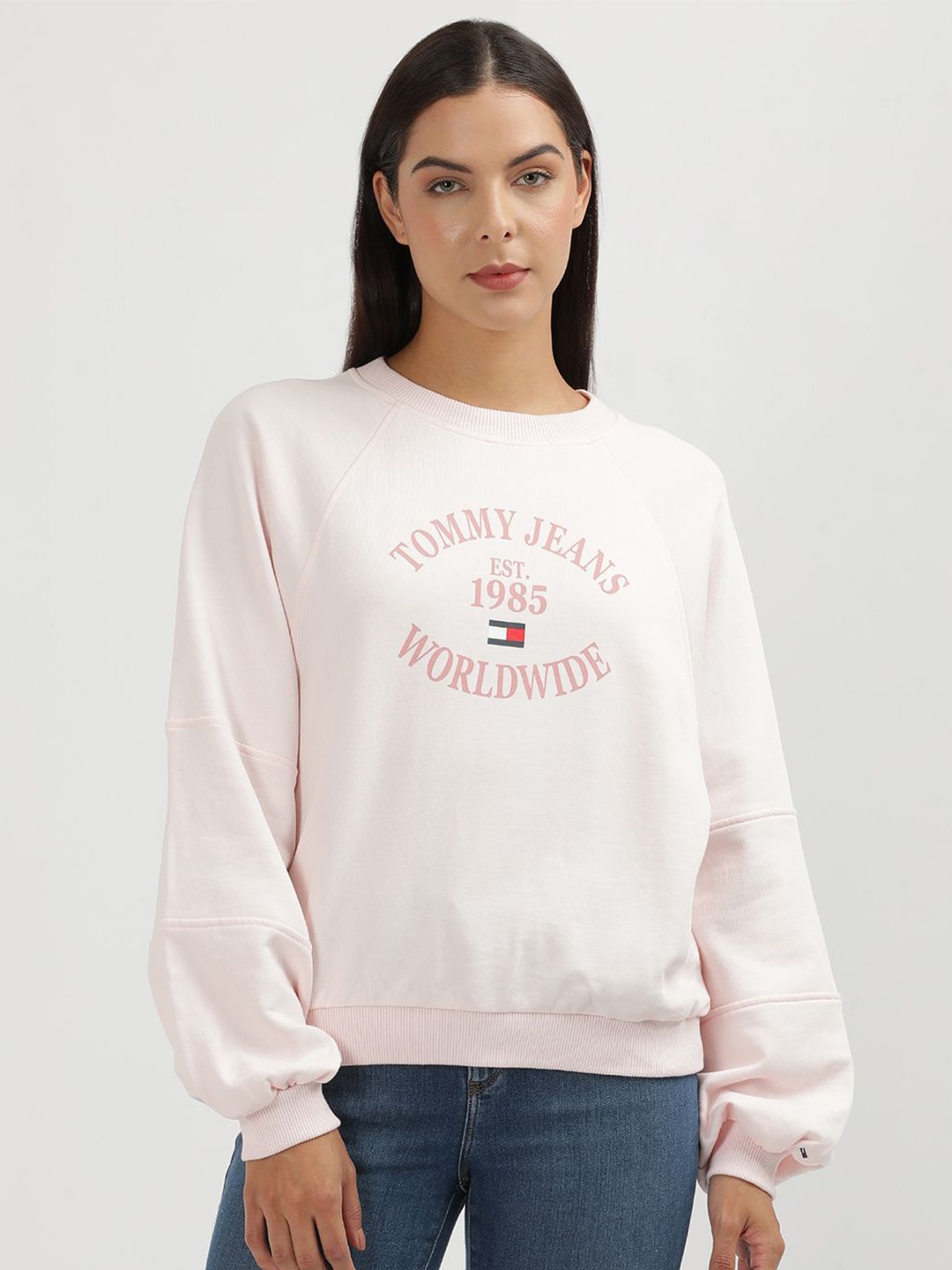 

Tommy Hilfiger Women Printed Round Neck Sweatshirt, Pink