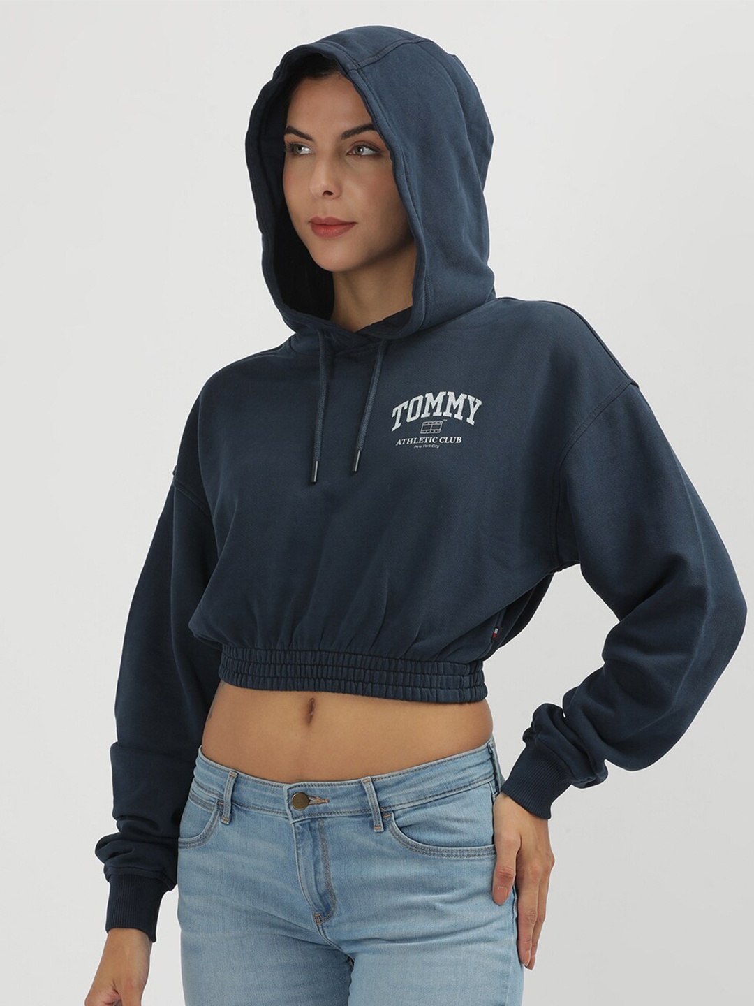 

Tommy Hilfiger Women Hooded Crop Sweatshirt, Blue