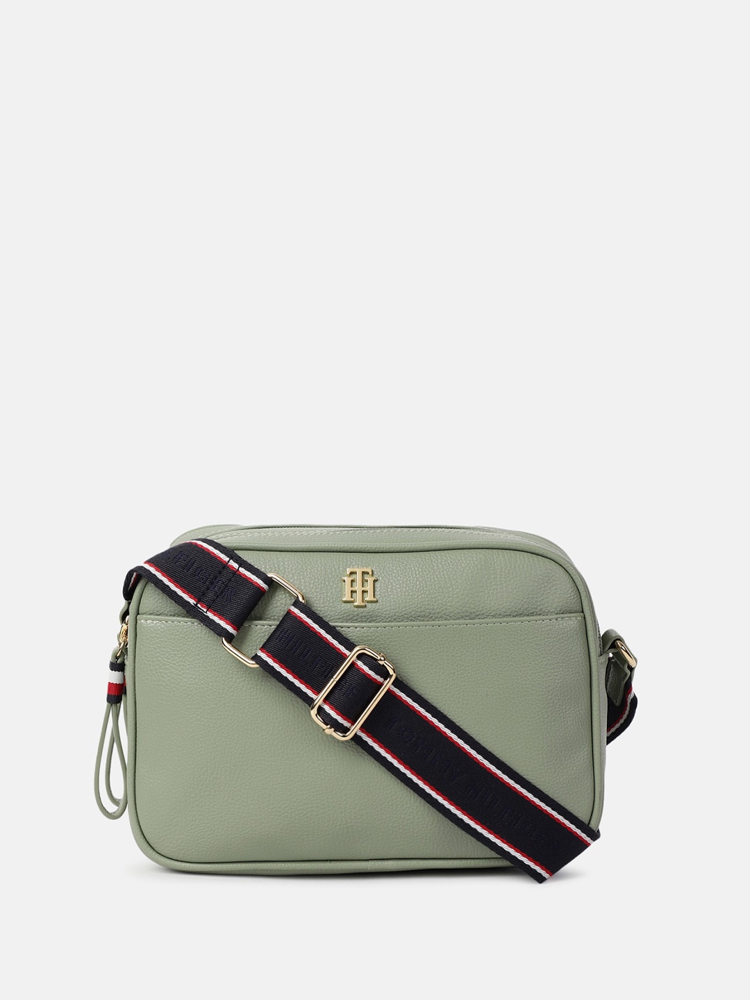 

Tommy Hilfiger Structured Sling Bag with Bow Detail, Green