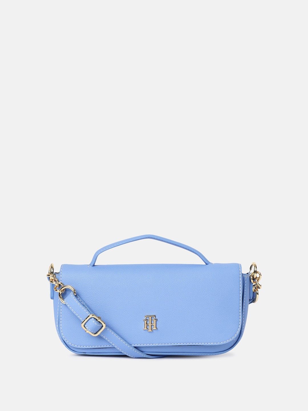 

Tommy Hilfiger Women Textured Half Moon Handheld Bag, Blue