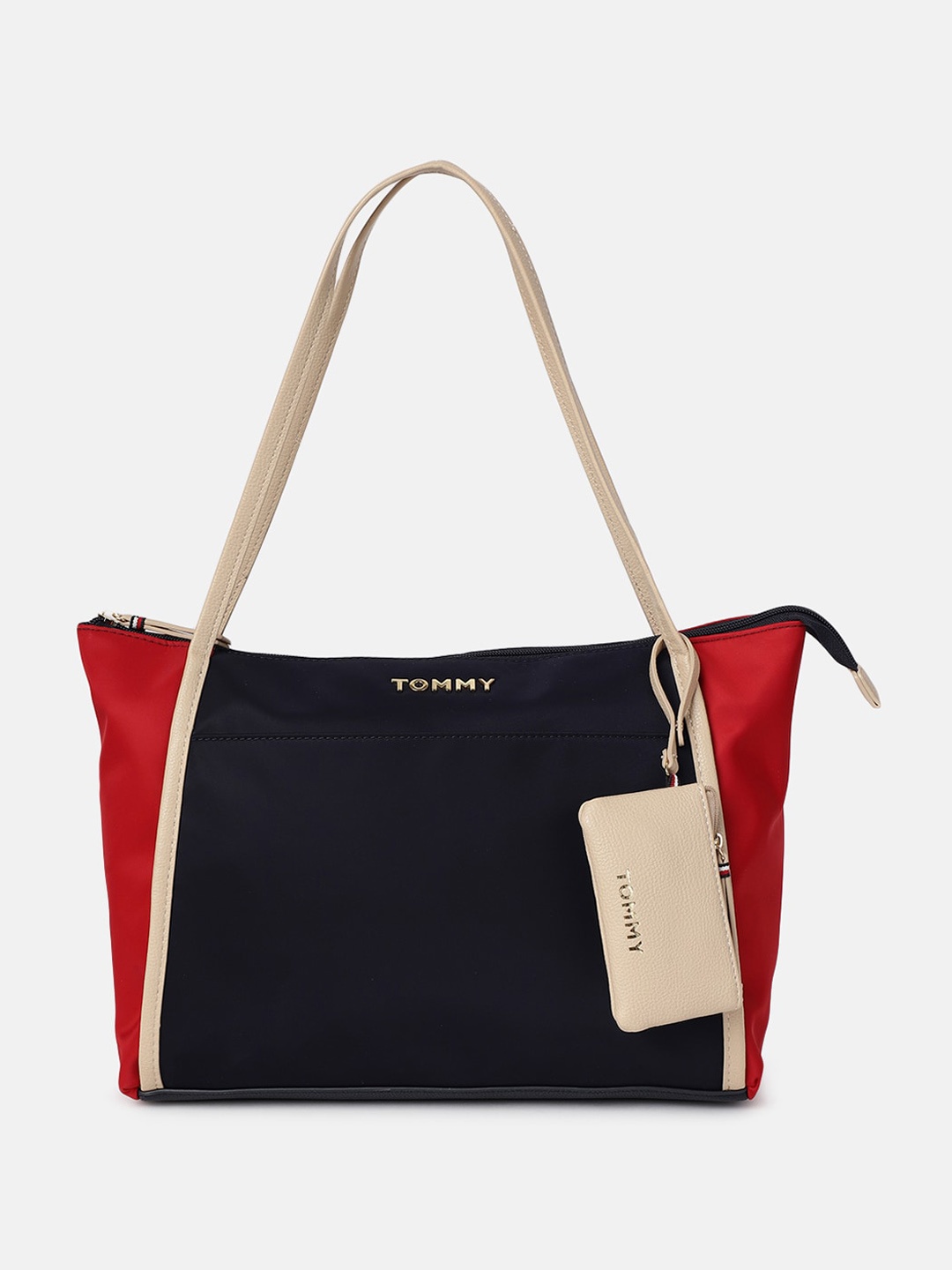 

Tommy Hilfiger Women Colourblocked Structured Sling Bag, Blue