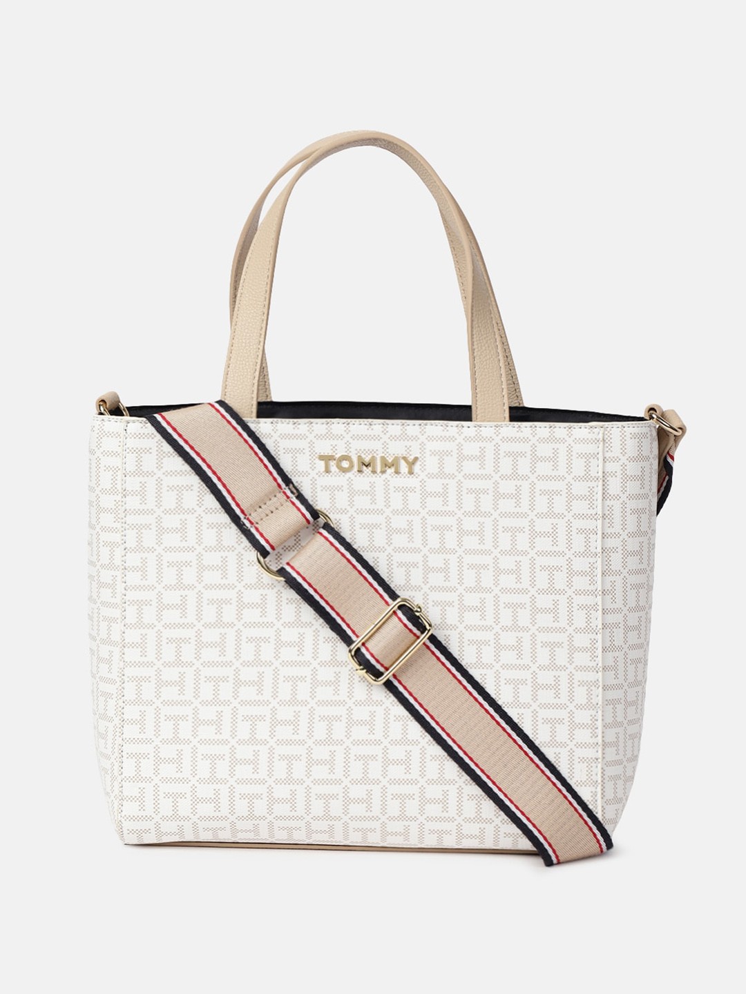 

Tommy Hilfiger Geometric Embellished Oversized Shopper Tote Bag, Beige