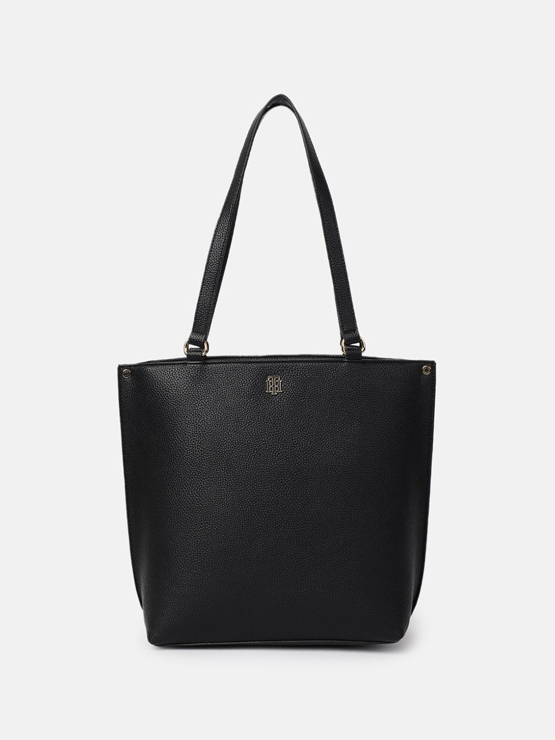 Tommy Hilfiger Shopper Shoulder Detachable Sling Strap Handbag, Black