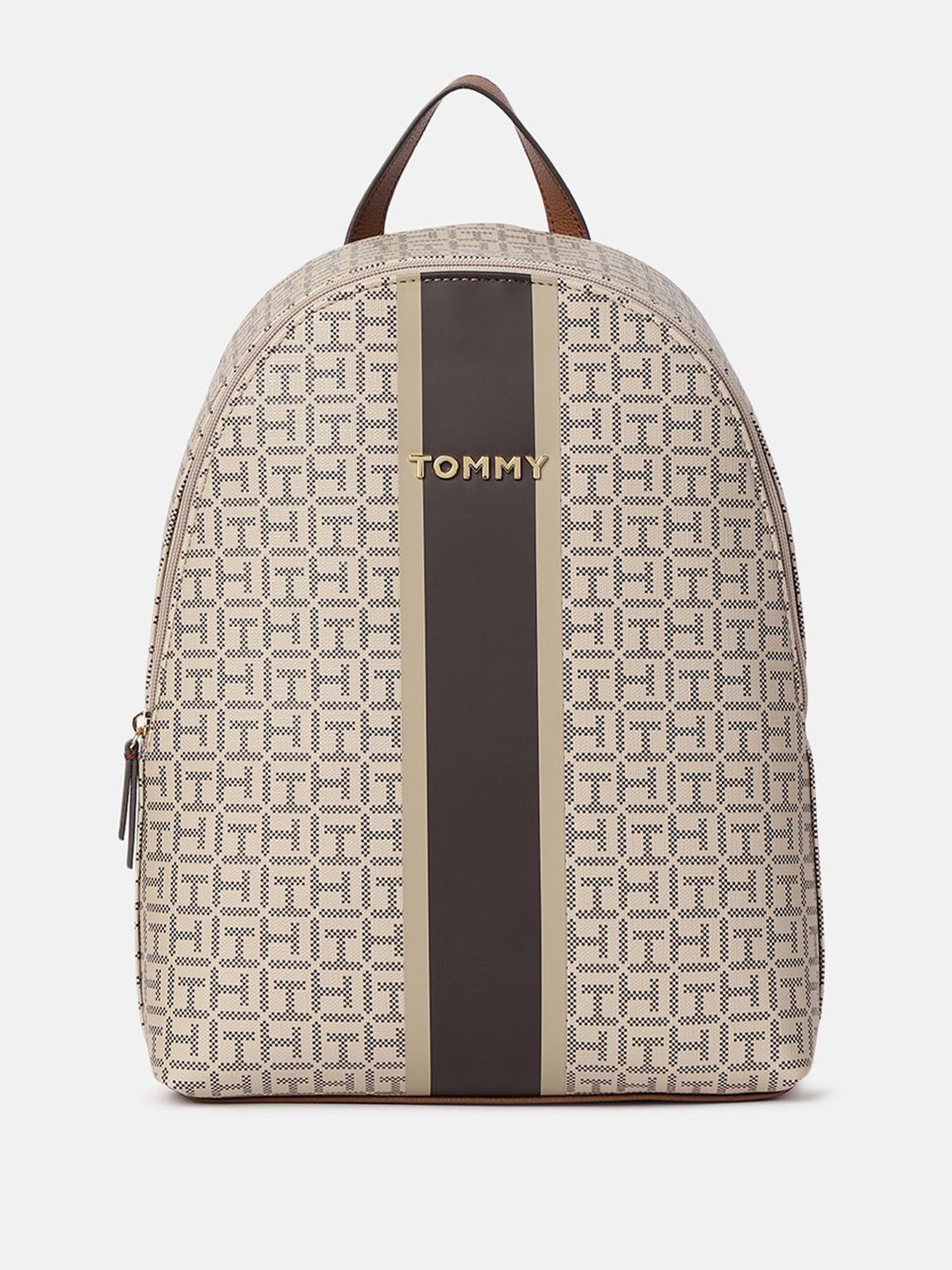 

Tommy Hilfiger Textured Structured Hobo Bag with Tasselled, Beige